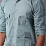 Men's Comfy Turquoise Blue Hunting Style Shirt | Outdoor Comfort & Style